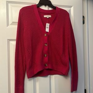Pink Cable Knit Cardigan